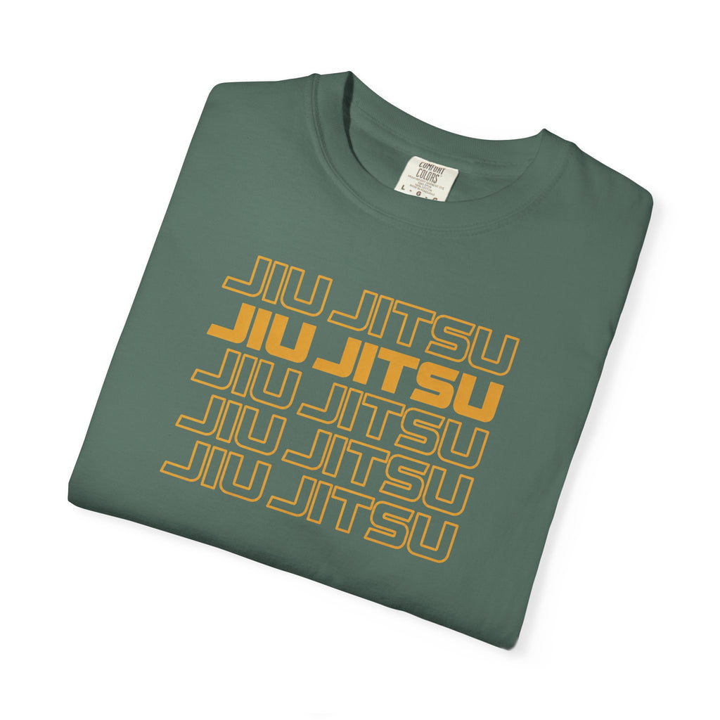 Retro orange Jiu Jitsu word stack T-Shirt