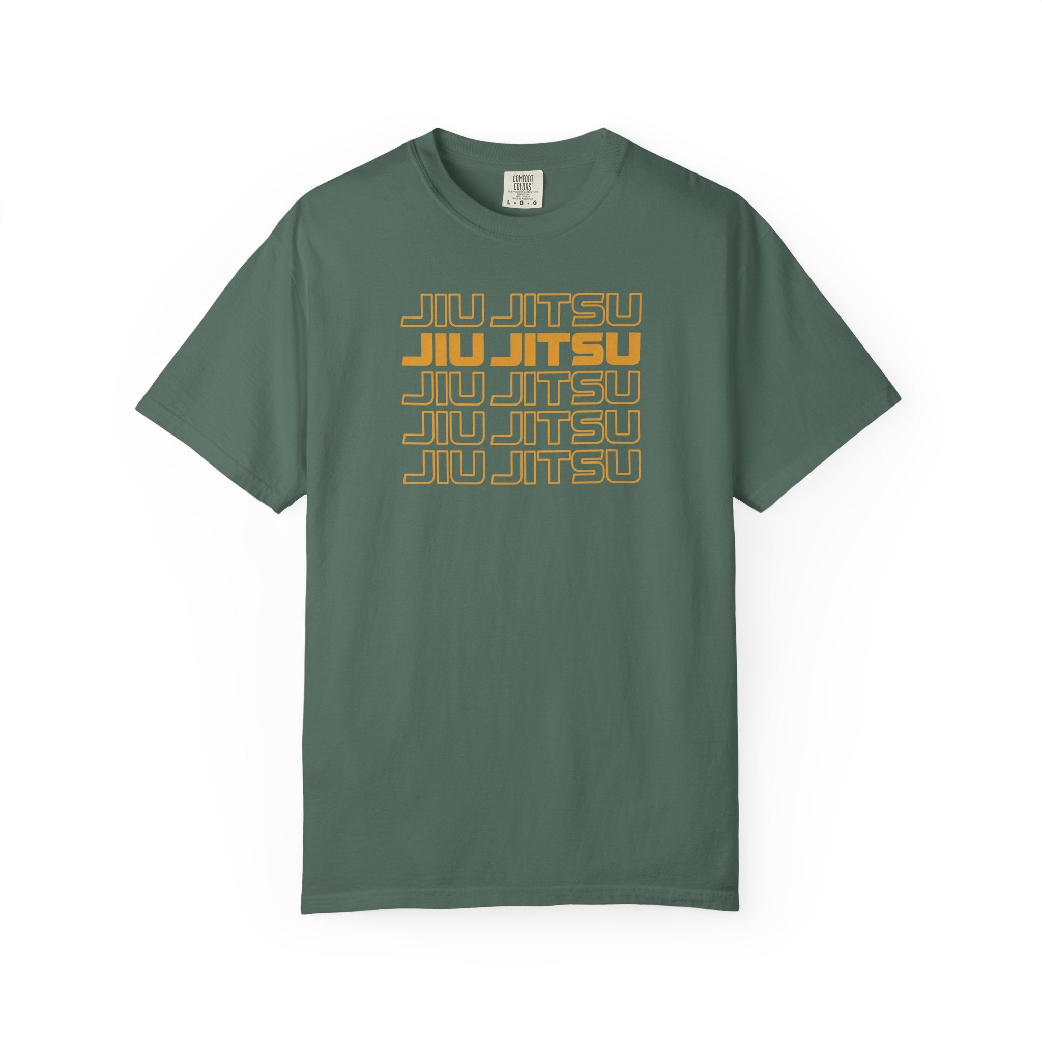 Retro orange Jiu Jitsu word stack T-Shirt