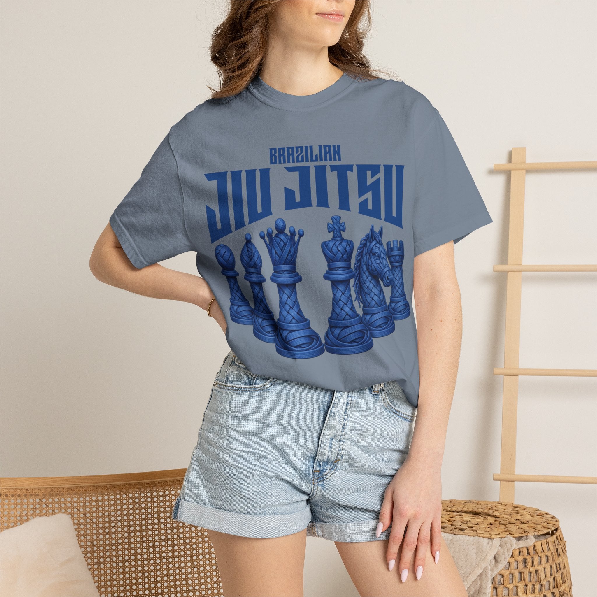 Brazilian Jiu-Jitsu Chess Pieces T-Shirt - Blue