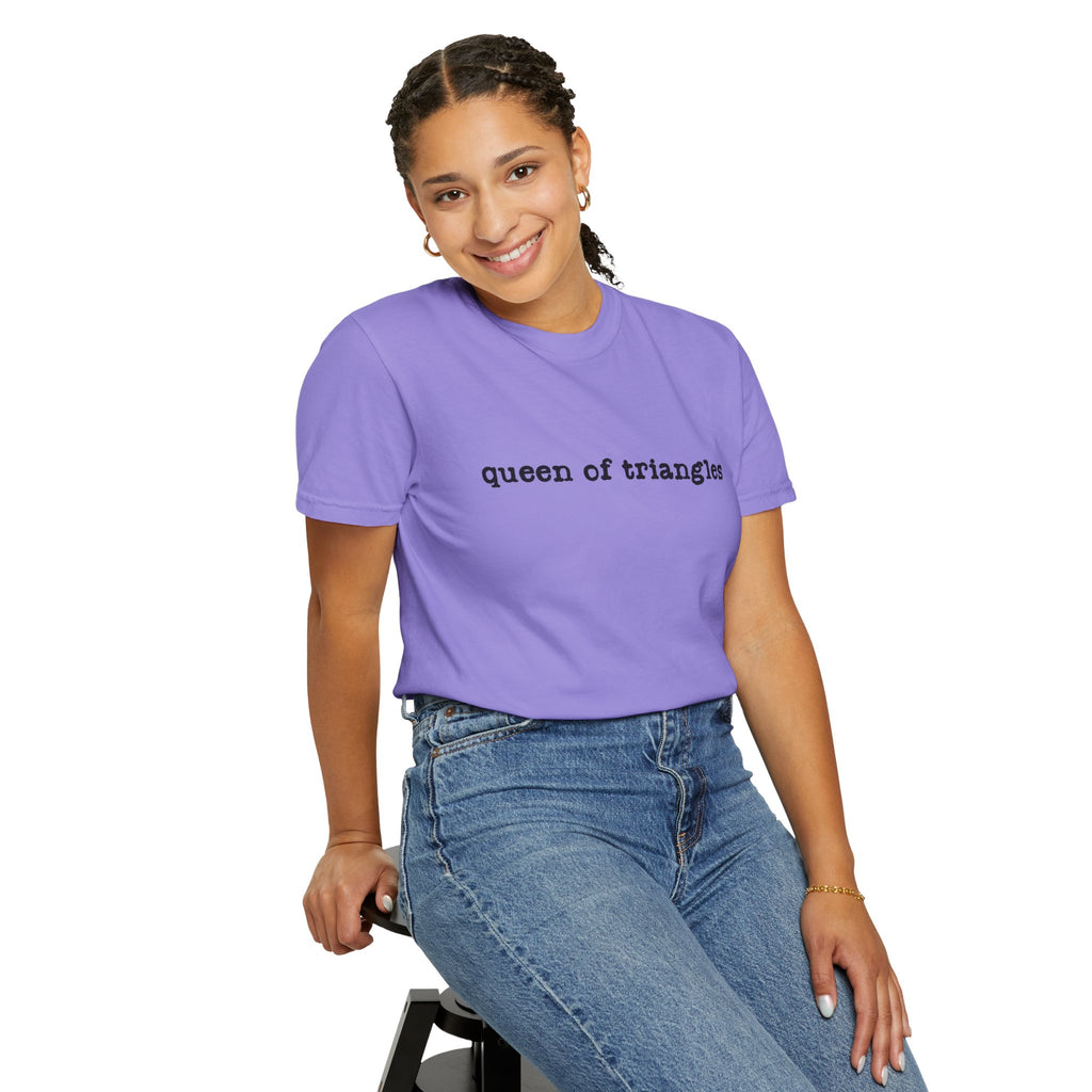 Queen of Triangles T-Shirt — Minimal Text Graphic Tee