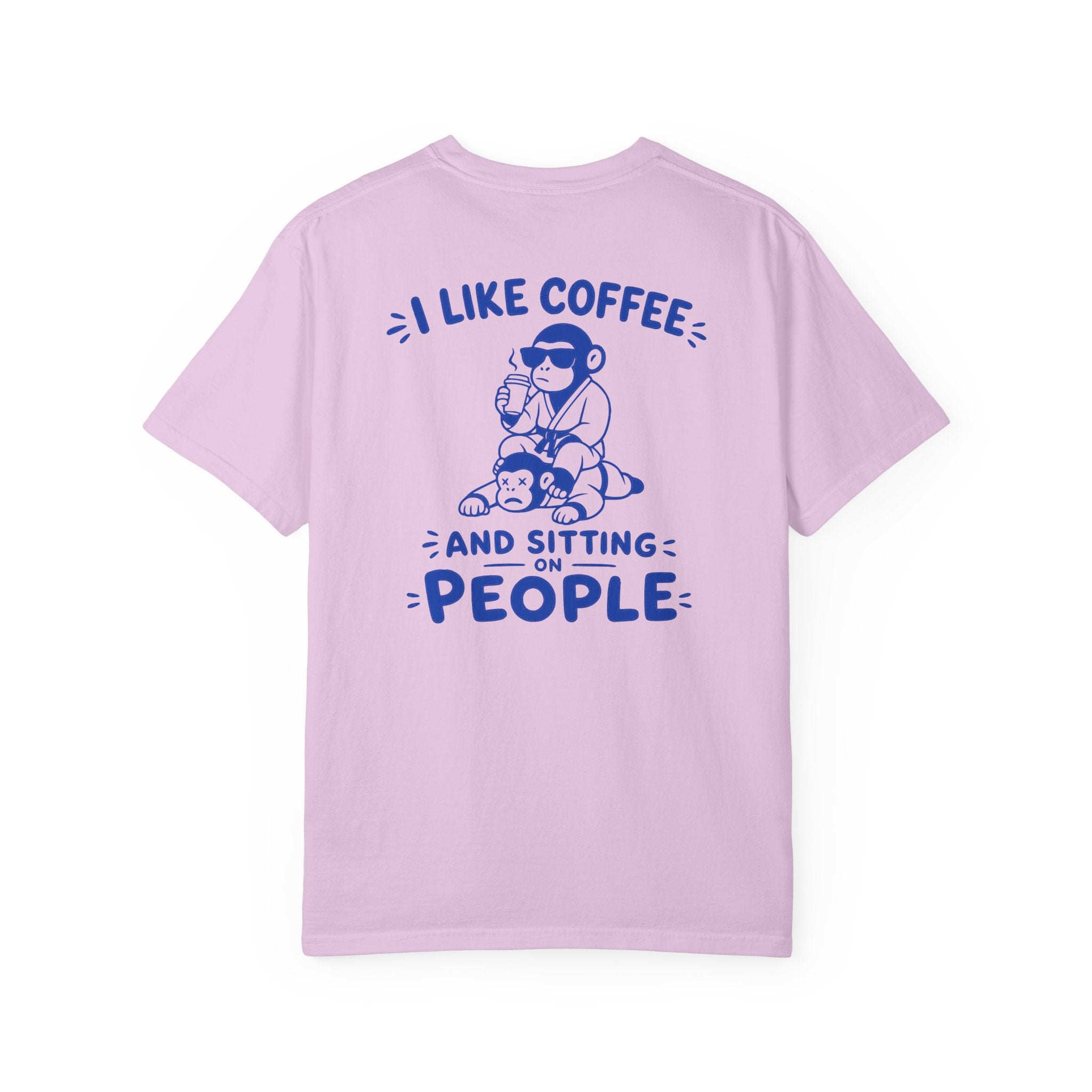 I Like Coffee and Sitting on People T-Shirt — Funny Monkey Graphic BJJ Tee