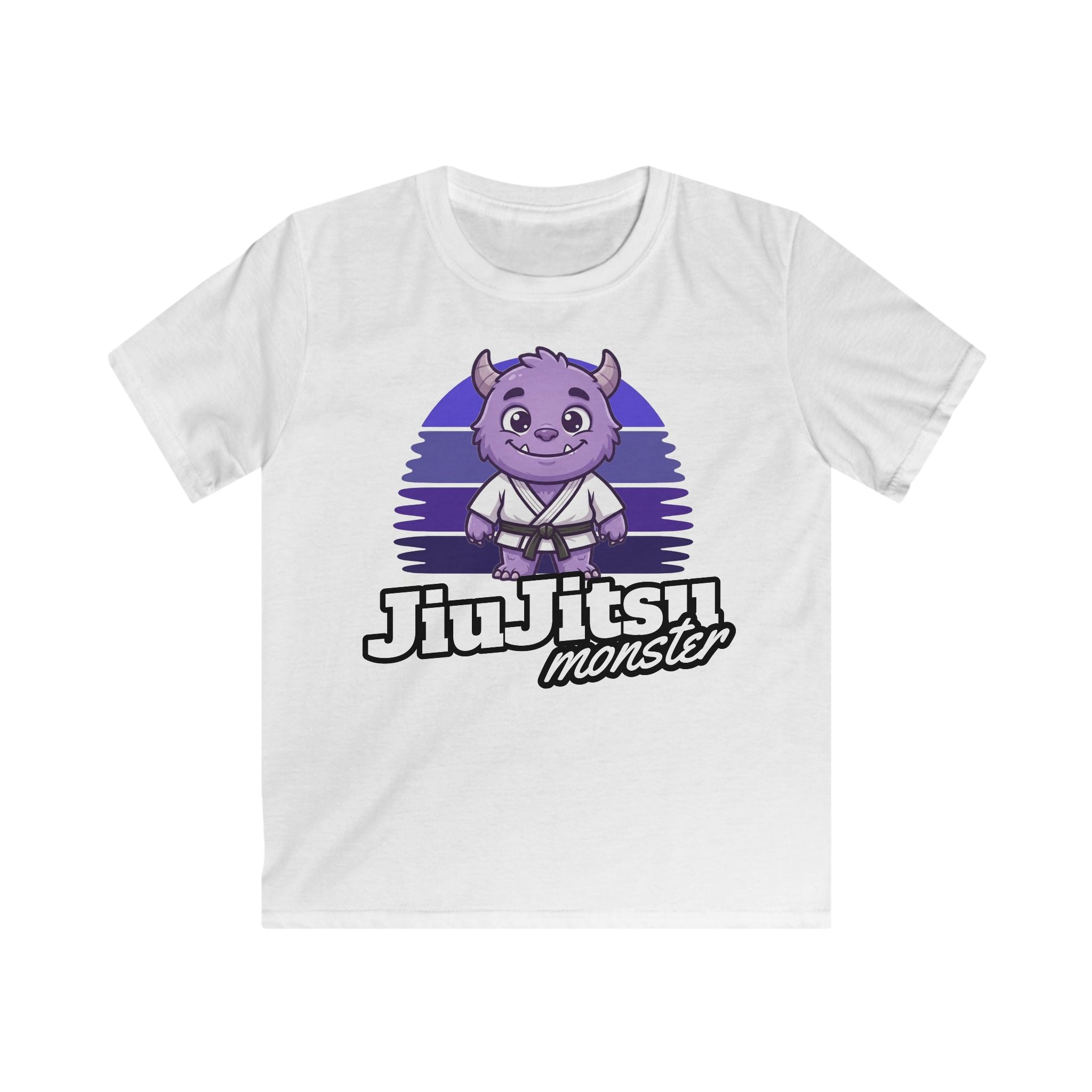 Kids Jiu Jitsu Monster T‑Shirt — Cute Purple Martial Arts Tee for Boys & Girls
