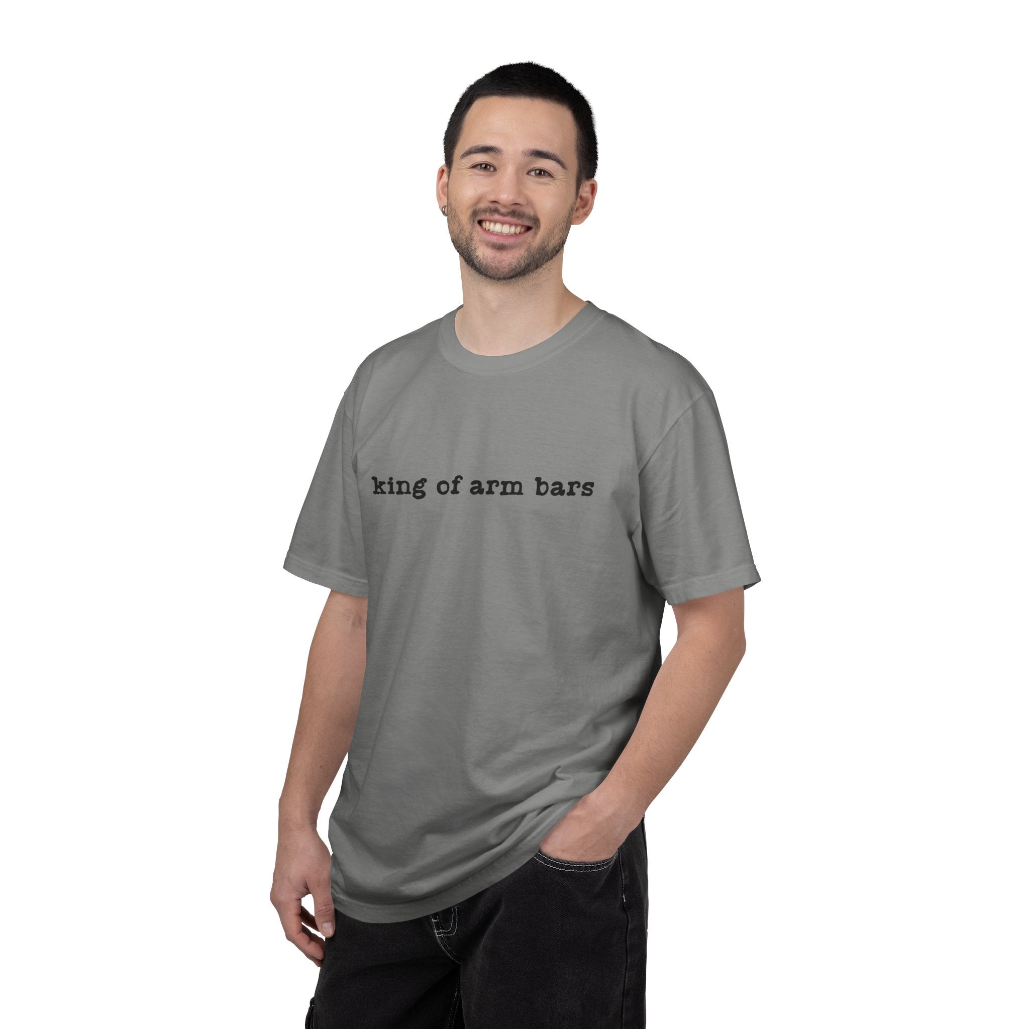 King of Arm Bars T-Shirt — Minimal Text Graphic Tee
