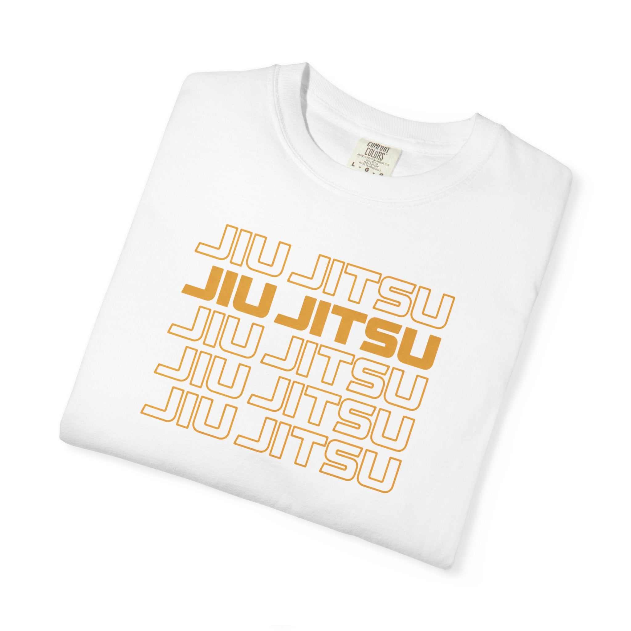 Retro orange Jiu Jitsu word stack T-Shirt