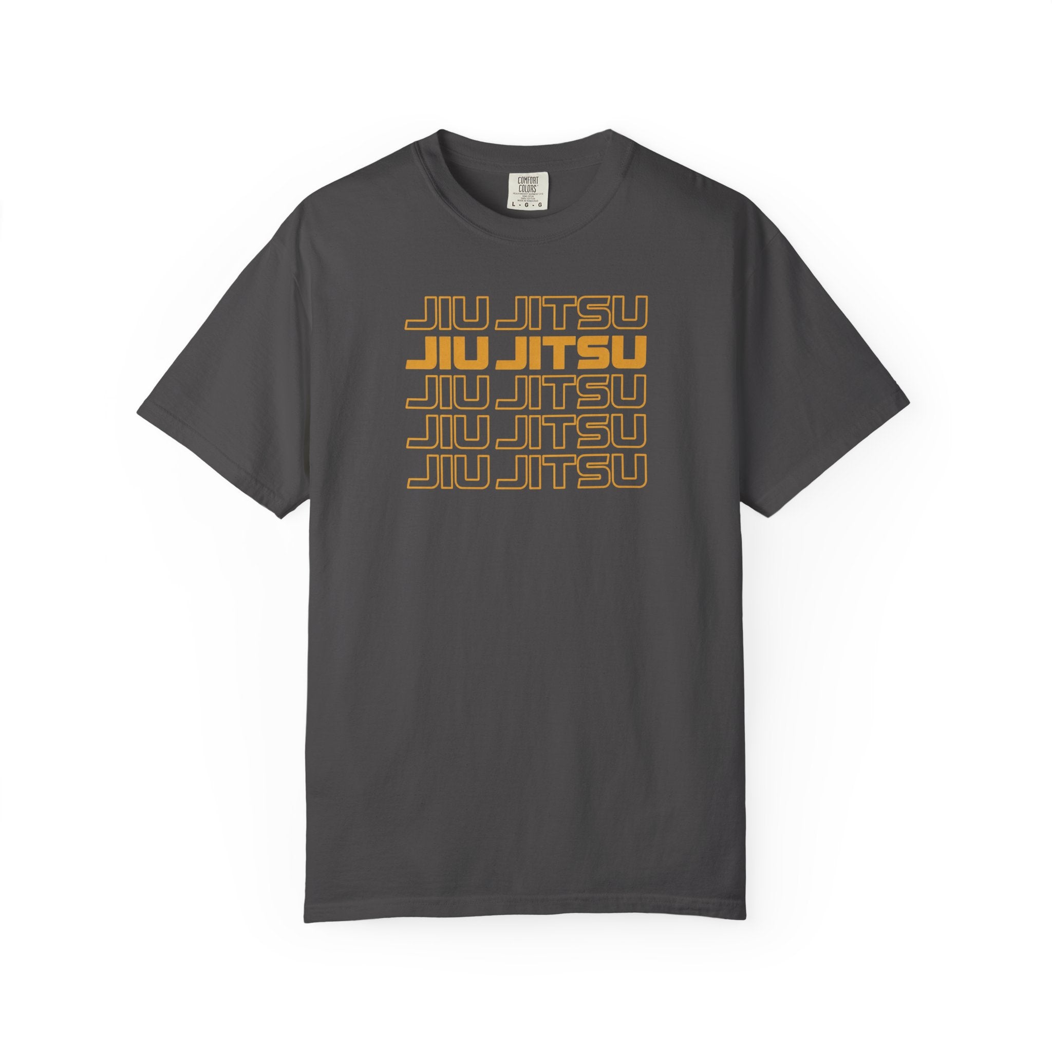 Retro orange Jiu Jitsu word stack T-Shirt