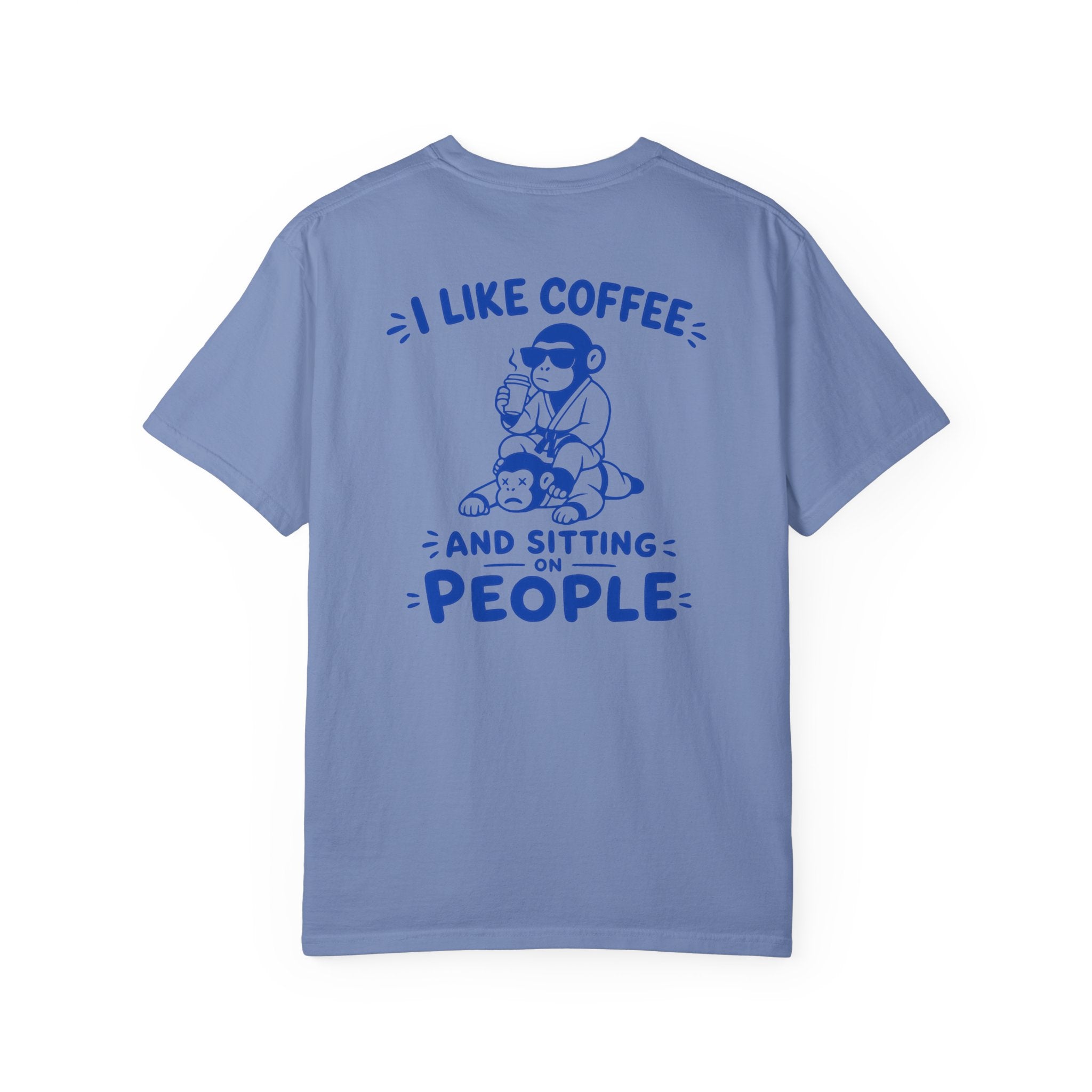 I Like Coffee and Sitting on People T-Shirt — Funny Monkey Graphic BJJ Tee