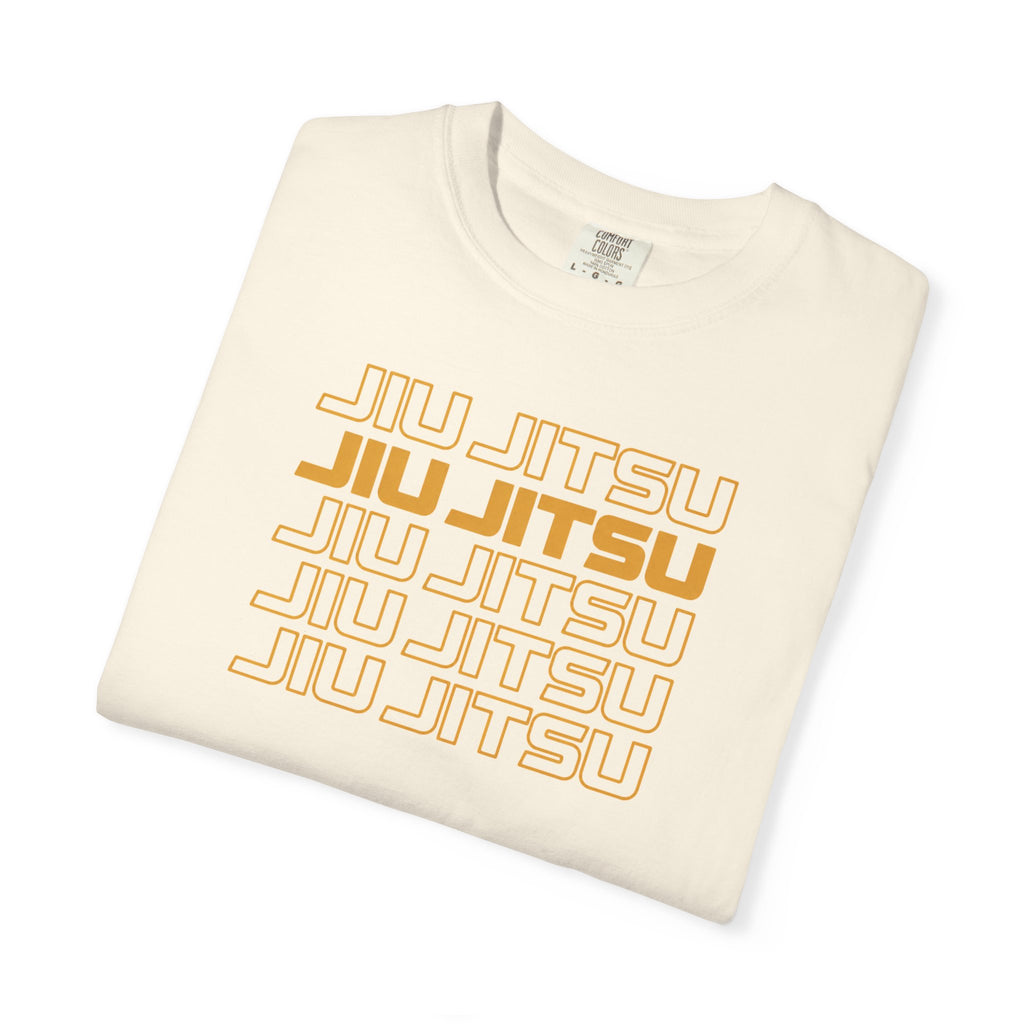 Retro orange Jiu Jitsu word stack T-Shirt