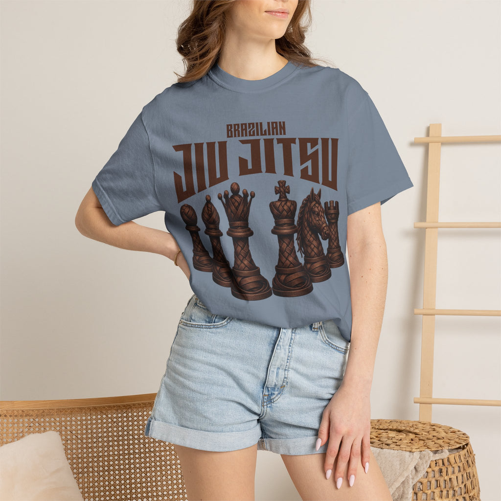 Brazilian Jiu-Jitsu Chess Pieces T-Shirt - brown