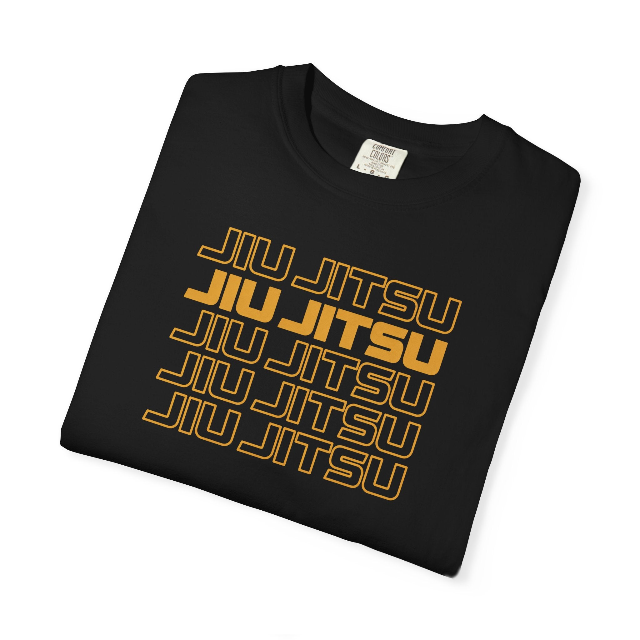 Retro orange Jiu Jitsu word stack T-Shirt