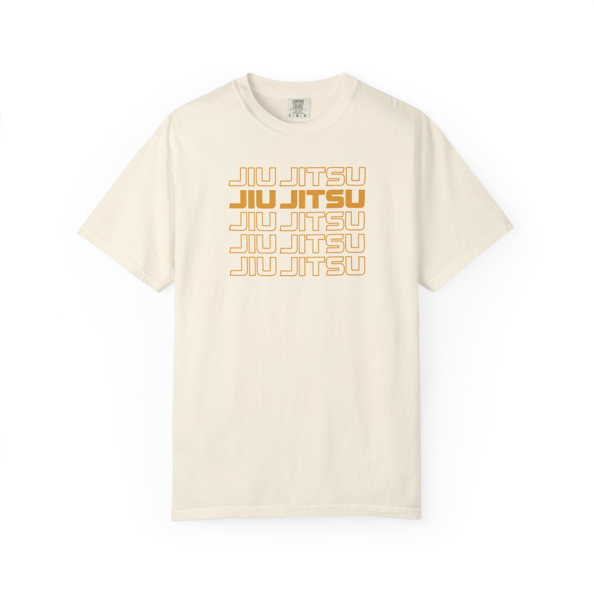 Retro orange Jiu Jitsu word stack T-Shirt