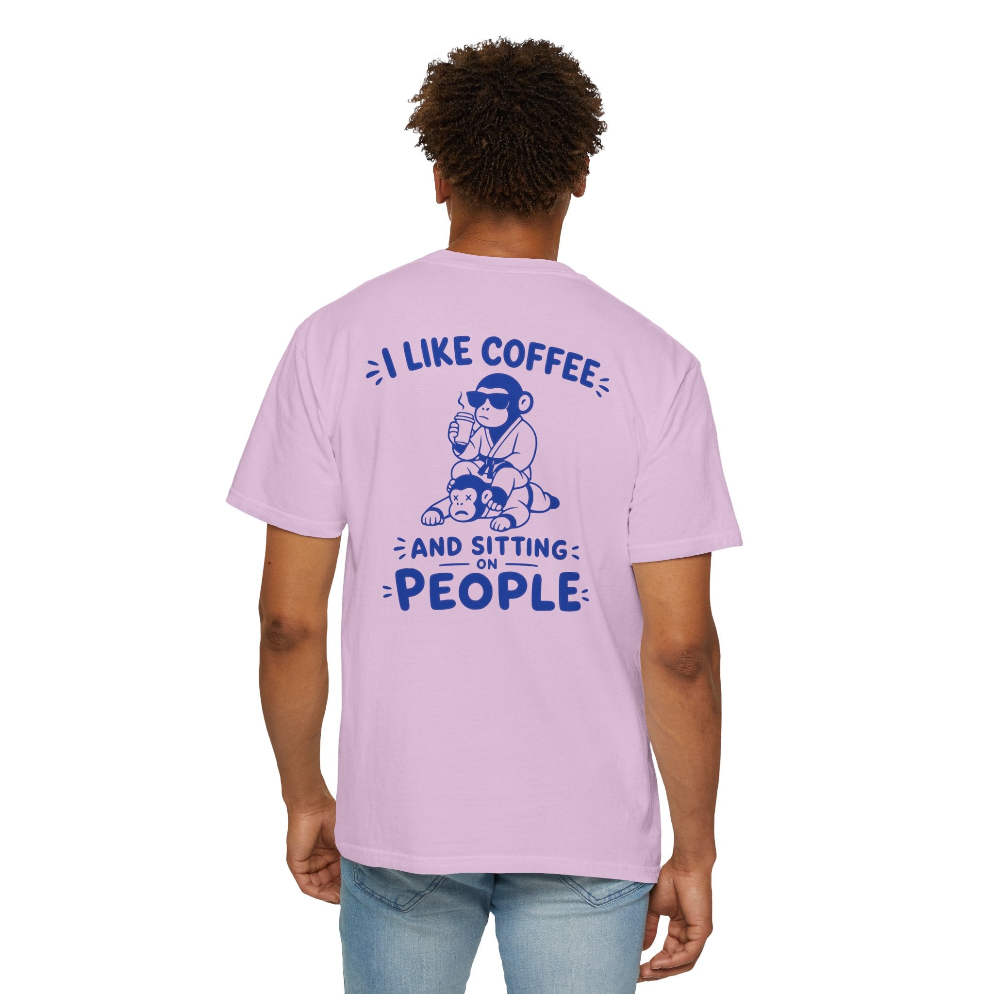 I Like Coffee and Sitting on People T-Shirt — Funny Monkey Graphic BJJ Tee