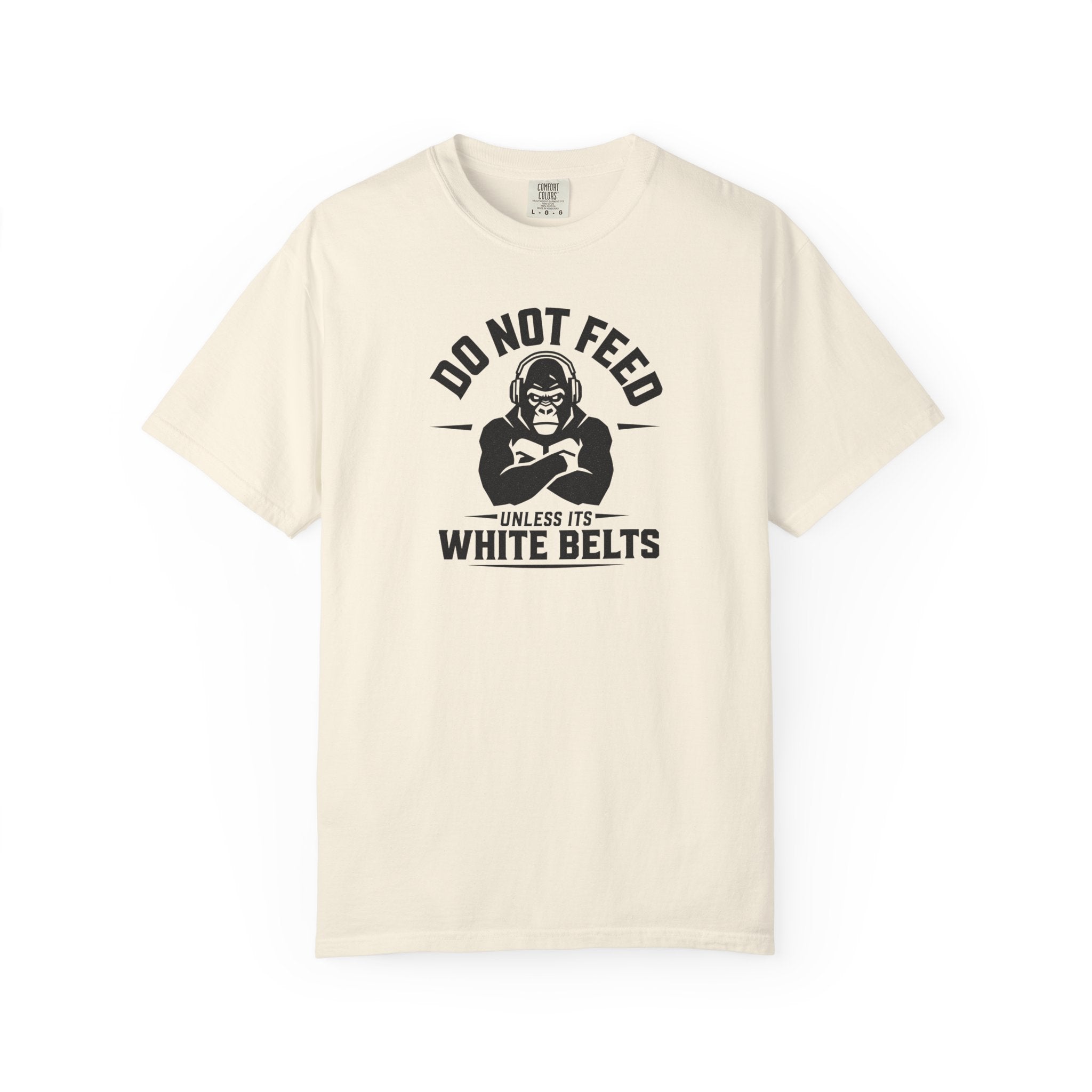 Do not feed unless its white belts - gorilla graphic tee