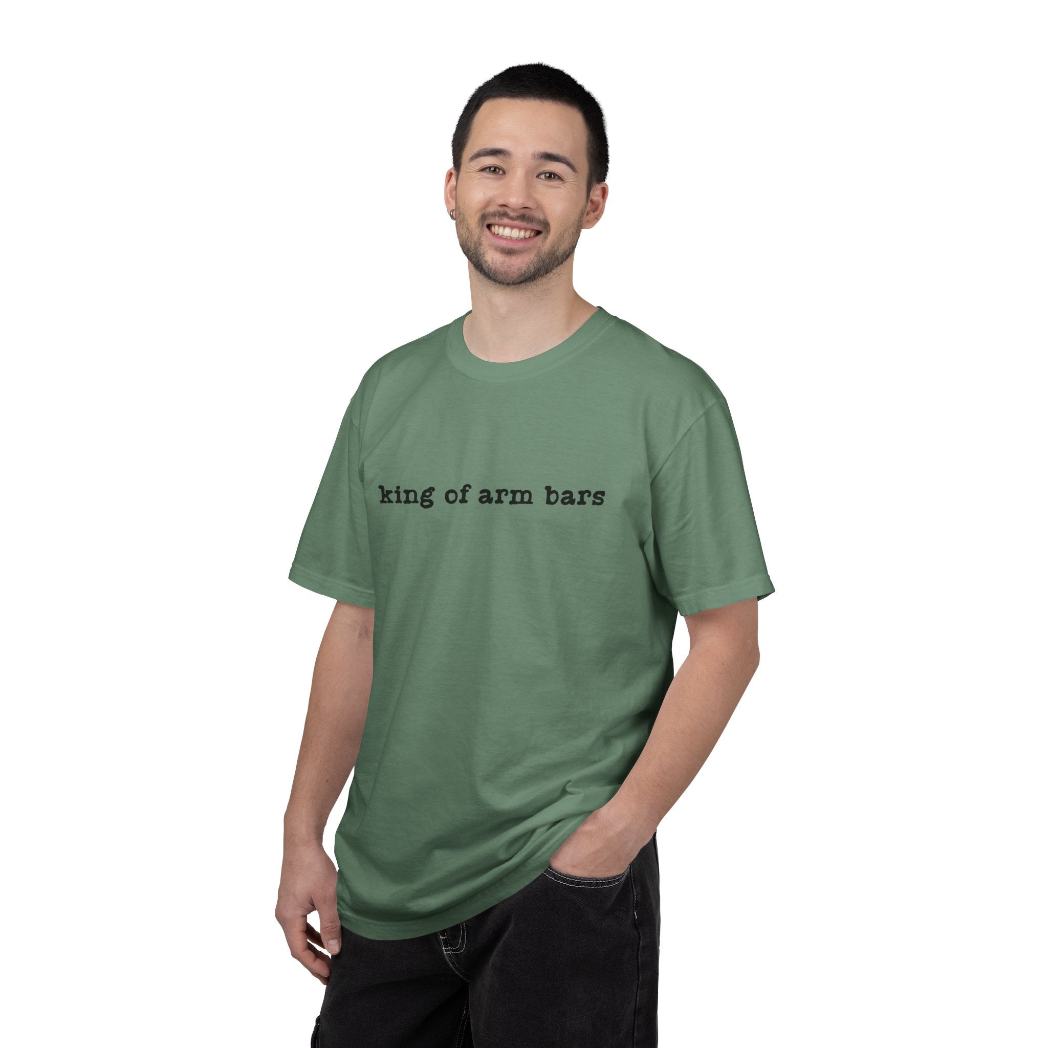 King of Arm Bars T-Shirt — Minimal Text Graphic Tee