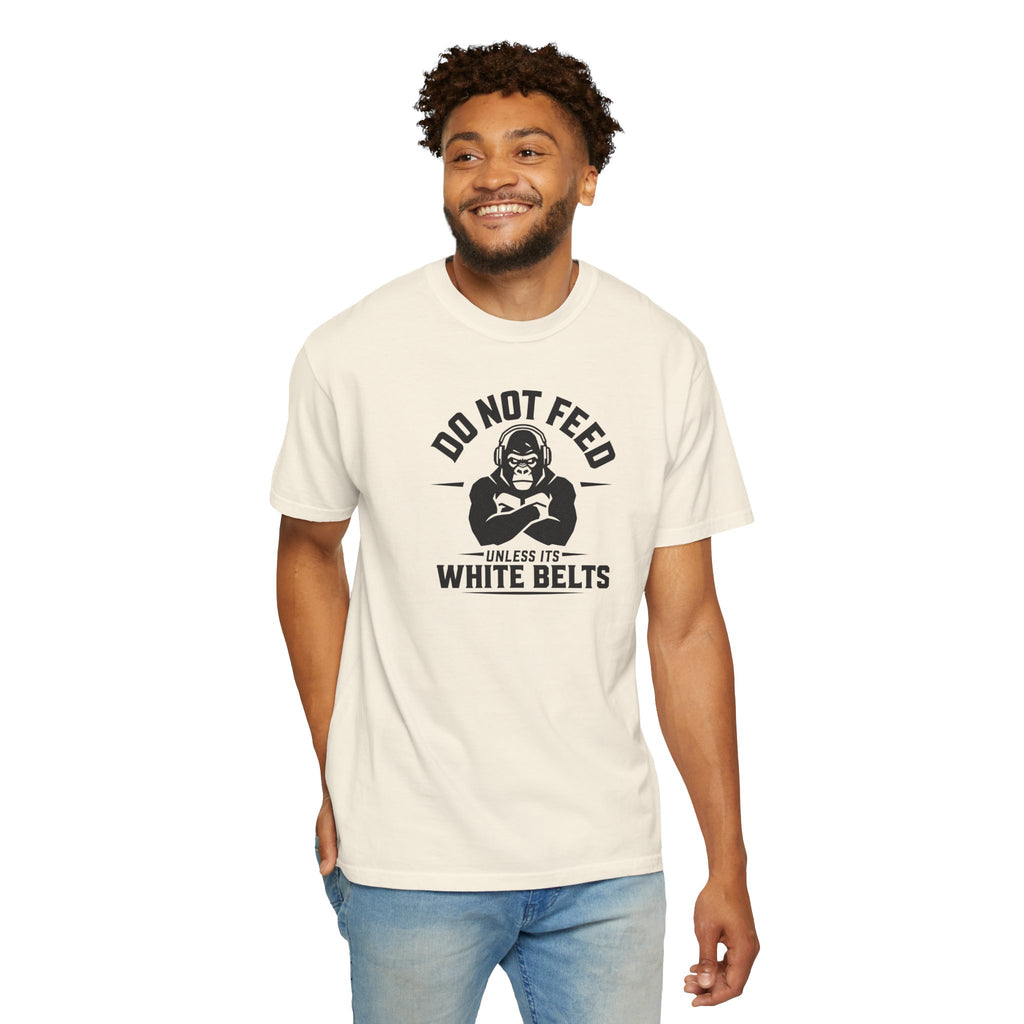 Do not feed unless its white belts - gorilla graphic tee