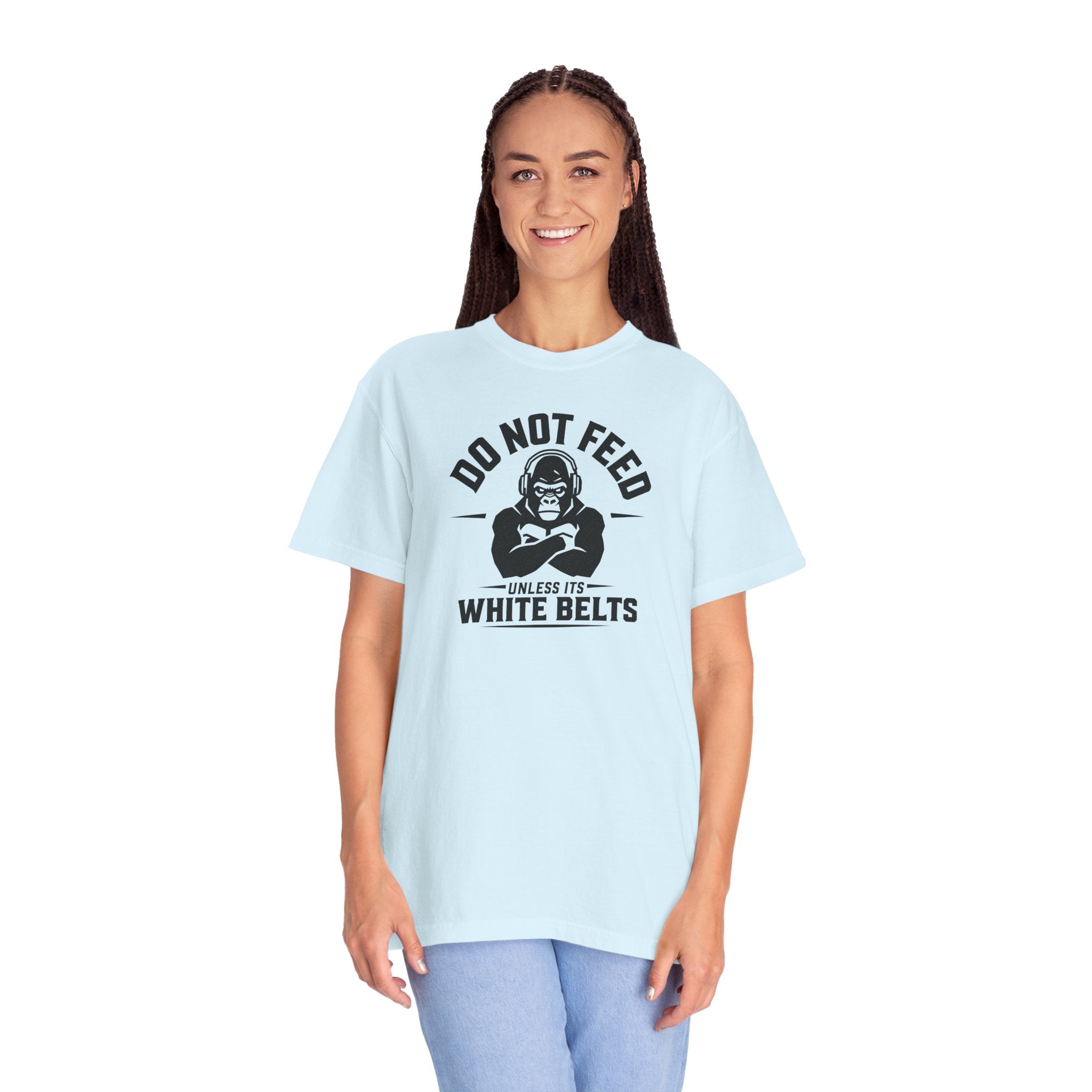 Do not feed unless its white belts - gorilla graphic tee