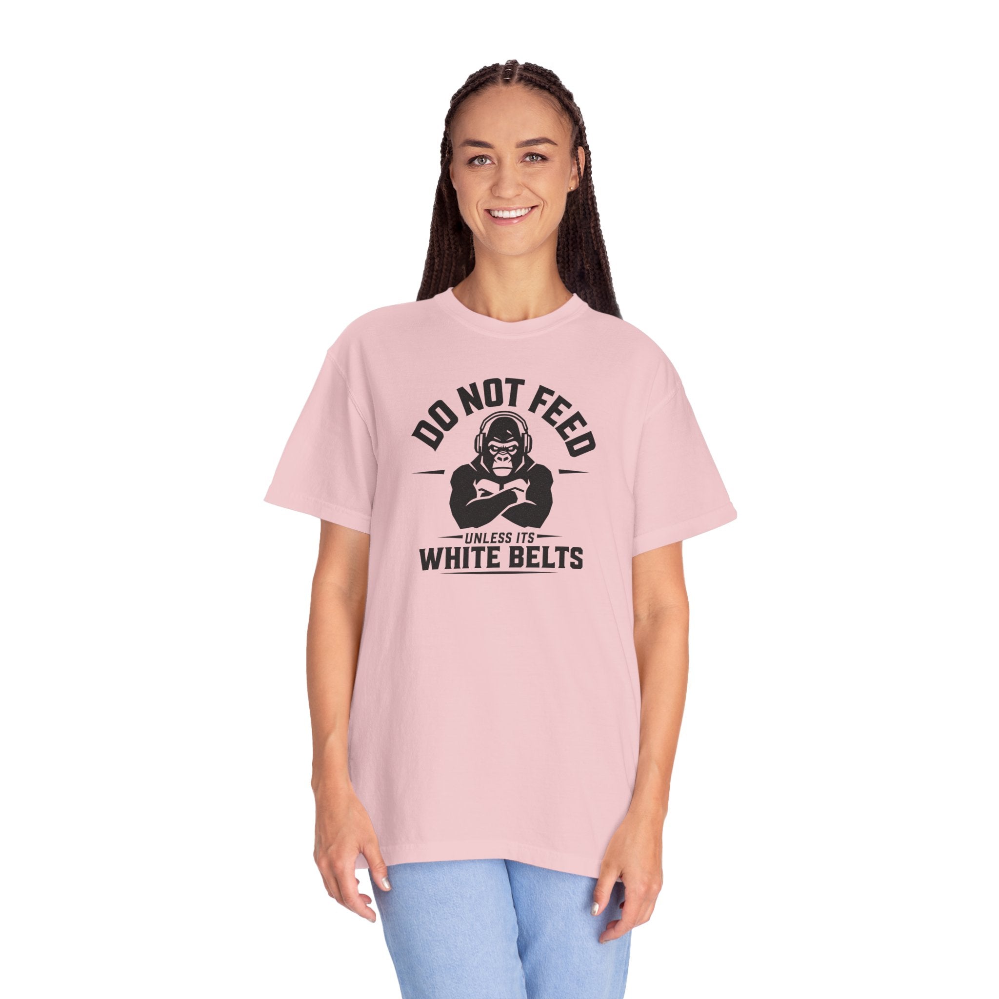 Do not feed unless its white belts - gorilla graphic tee