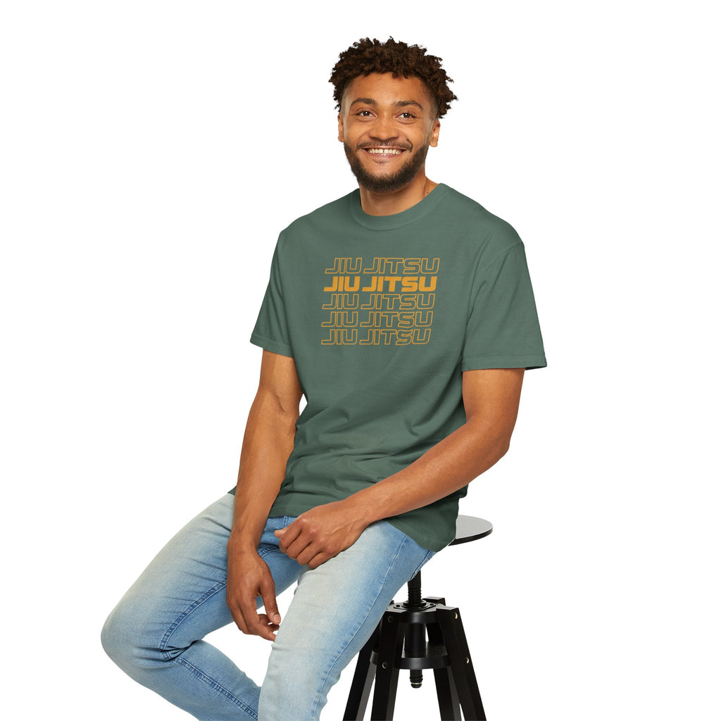 Retro orange Jiu Jitsu word stack T-Shirt