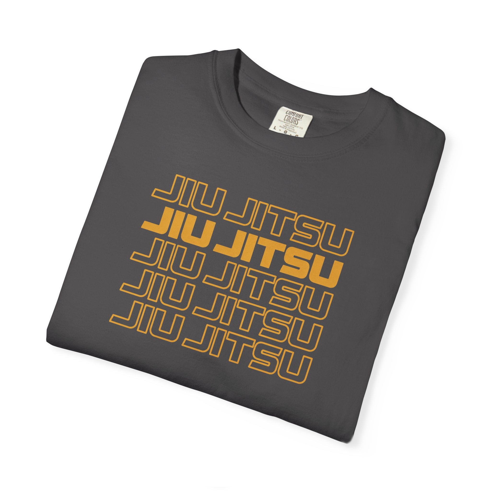 Retro orange Jiu Jitsu word stack T-Shirt