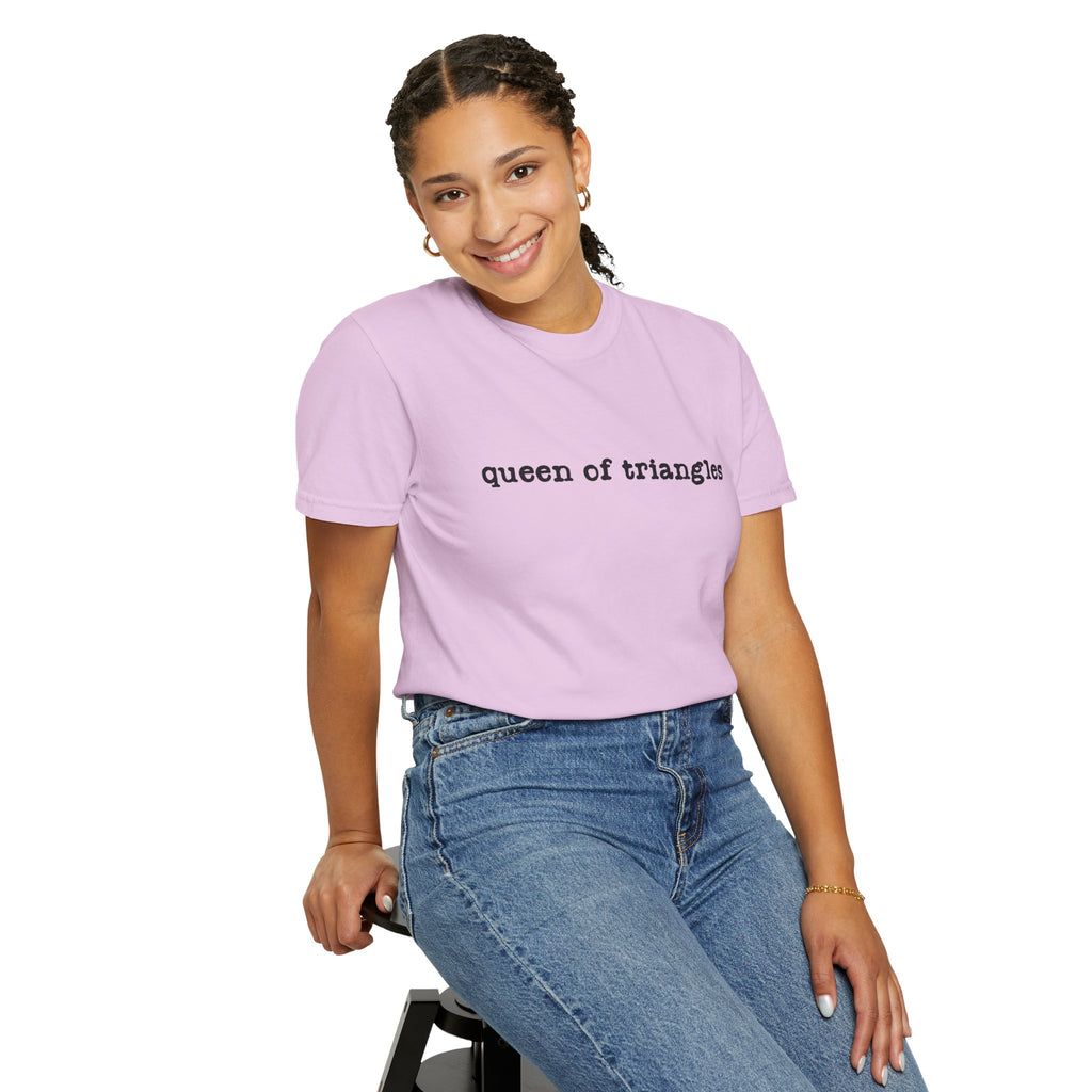Queen of Triangles T-Shirt — Minimal Text Graphic Tee