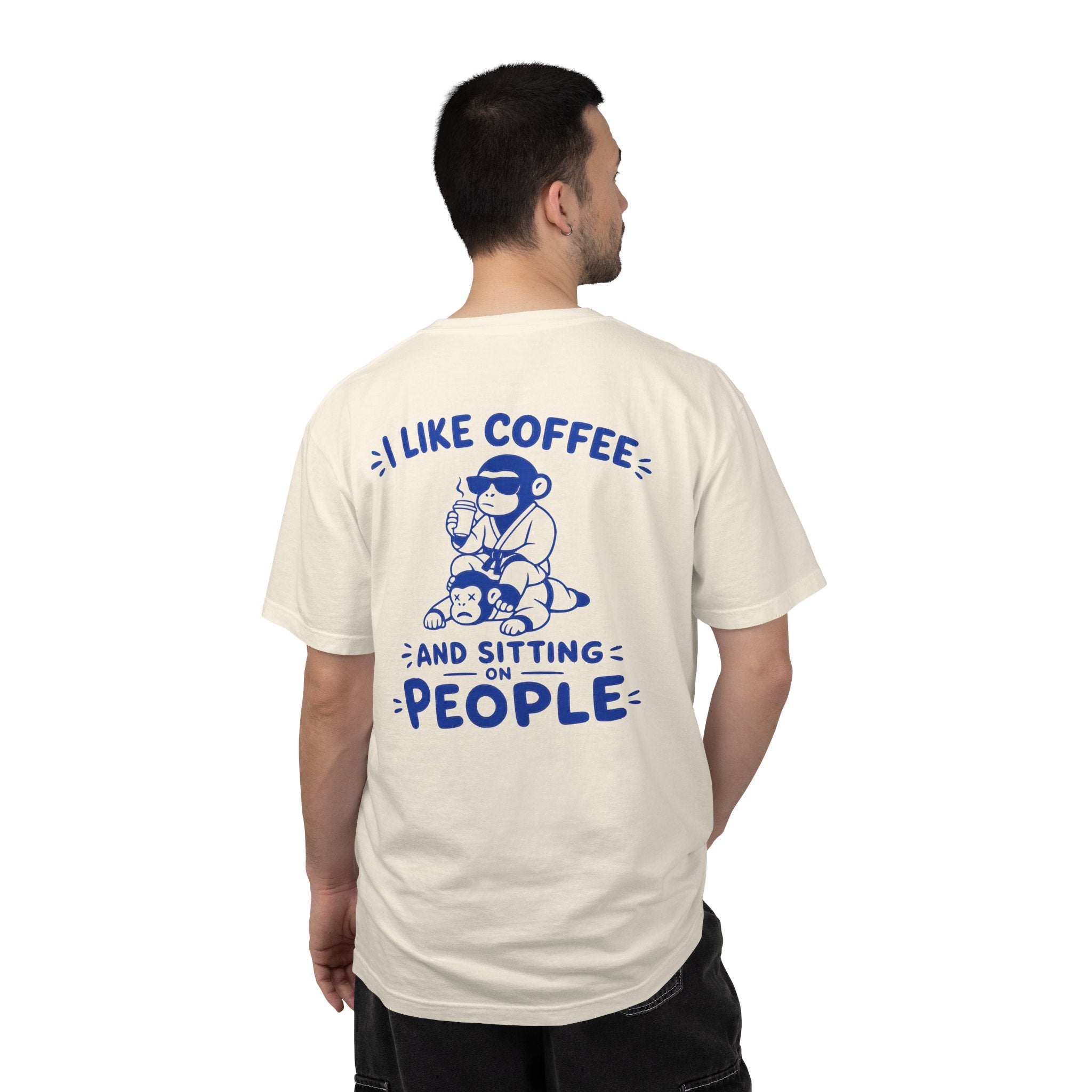I Like Coffee and Sitting on People T-Shirt — Funny Monkey Graphic BJJ Tee