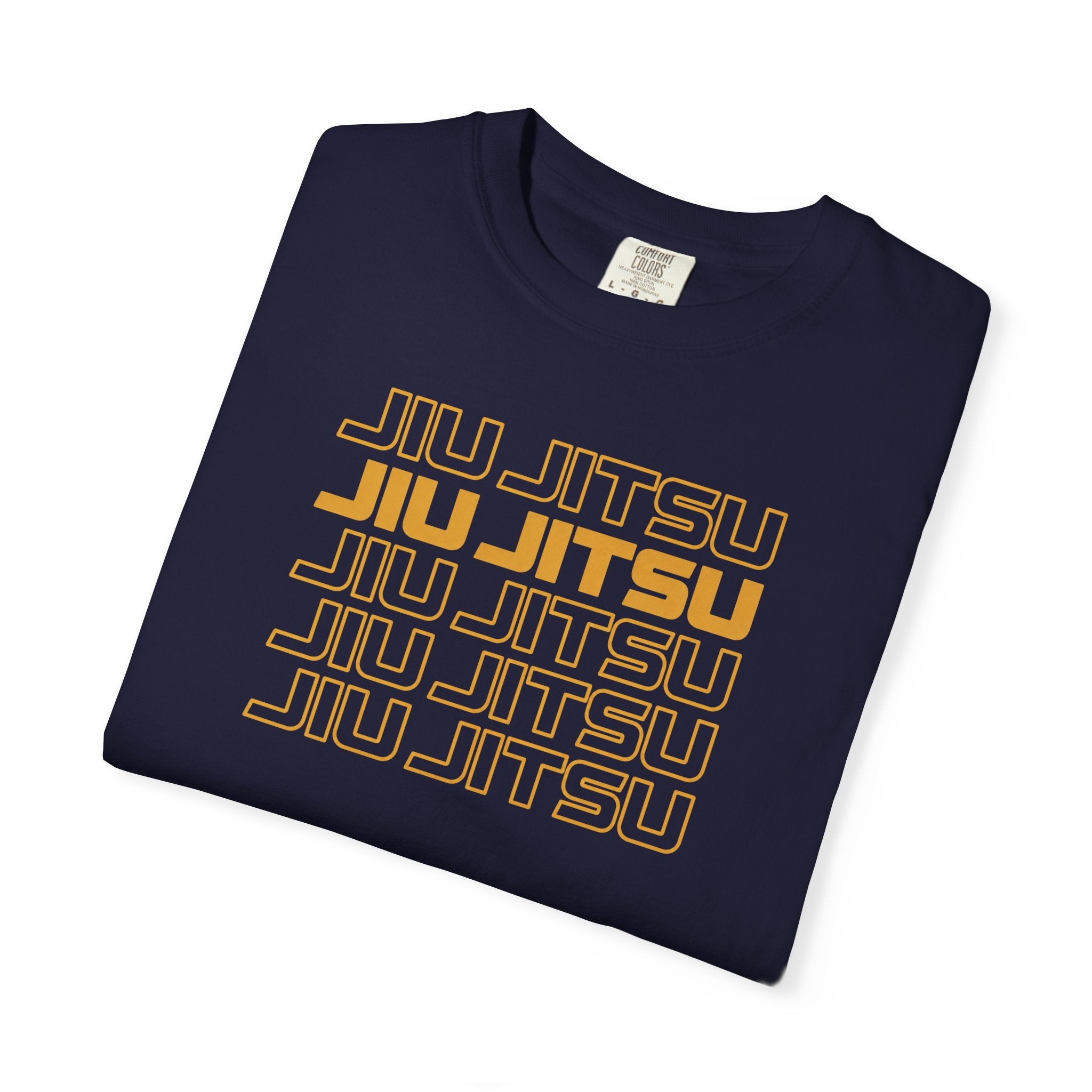 Retro orange Jiu Jitsu word stack T-Shirt