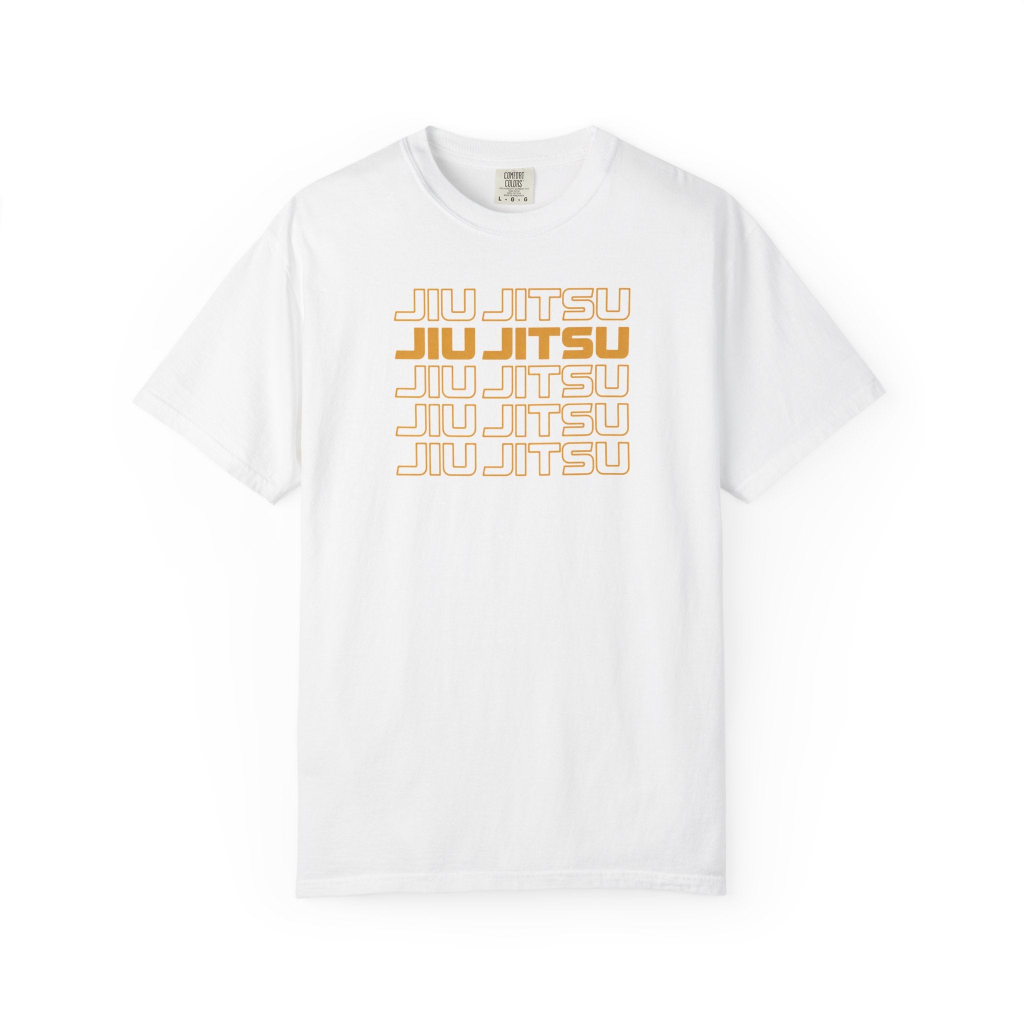 Retro orange Jiu Jitsu word stack T-Shirt