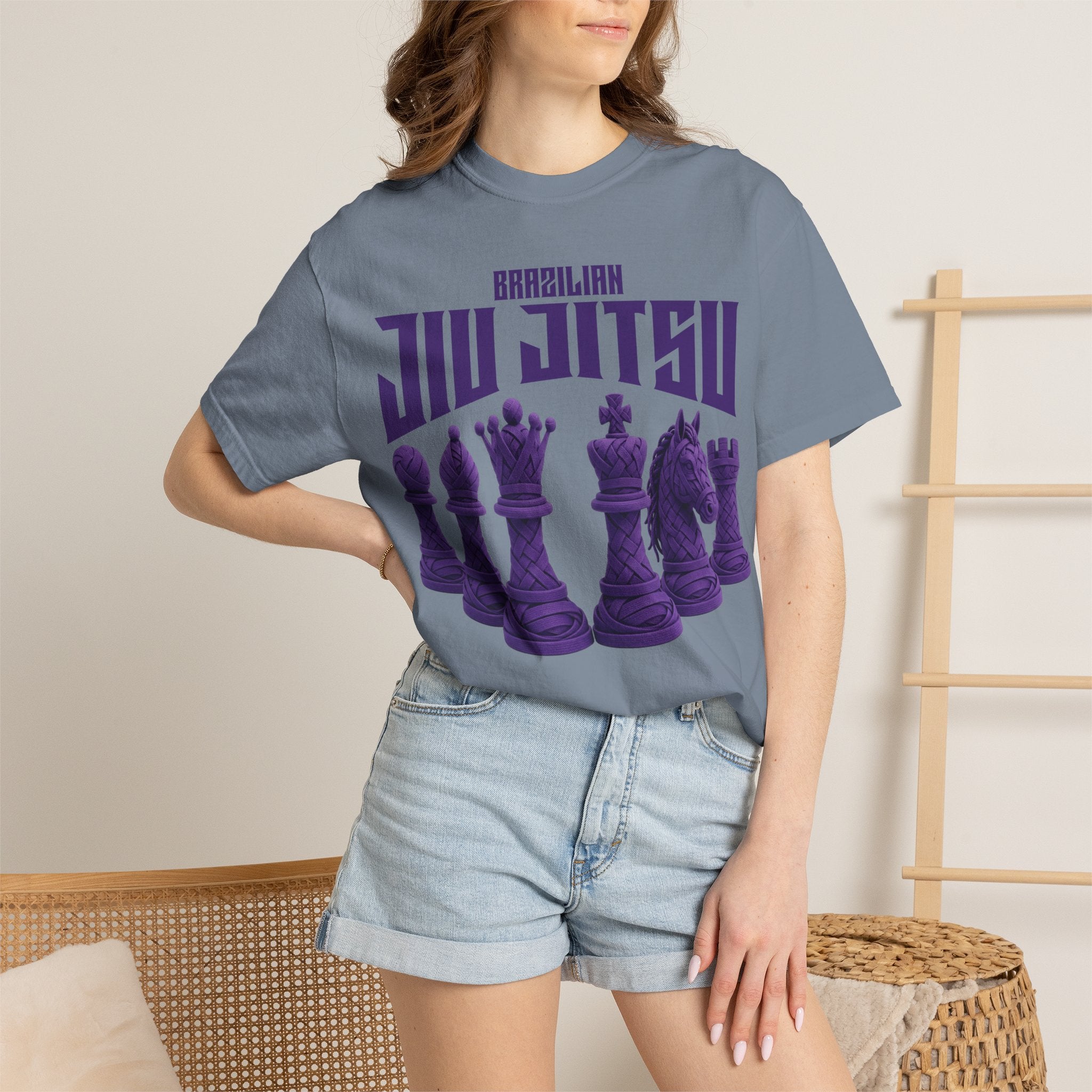 Brazilian Jiu-Jitsu Chess Pieces T-Shirt - purple