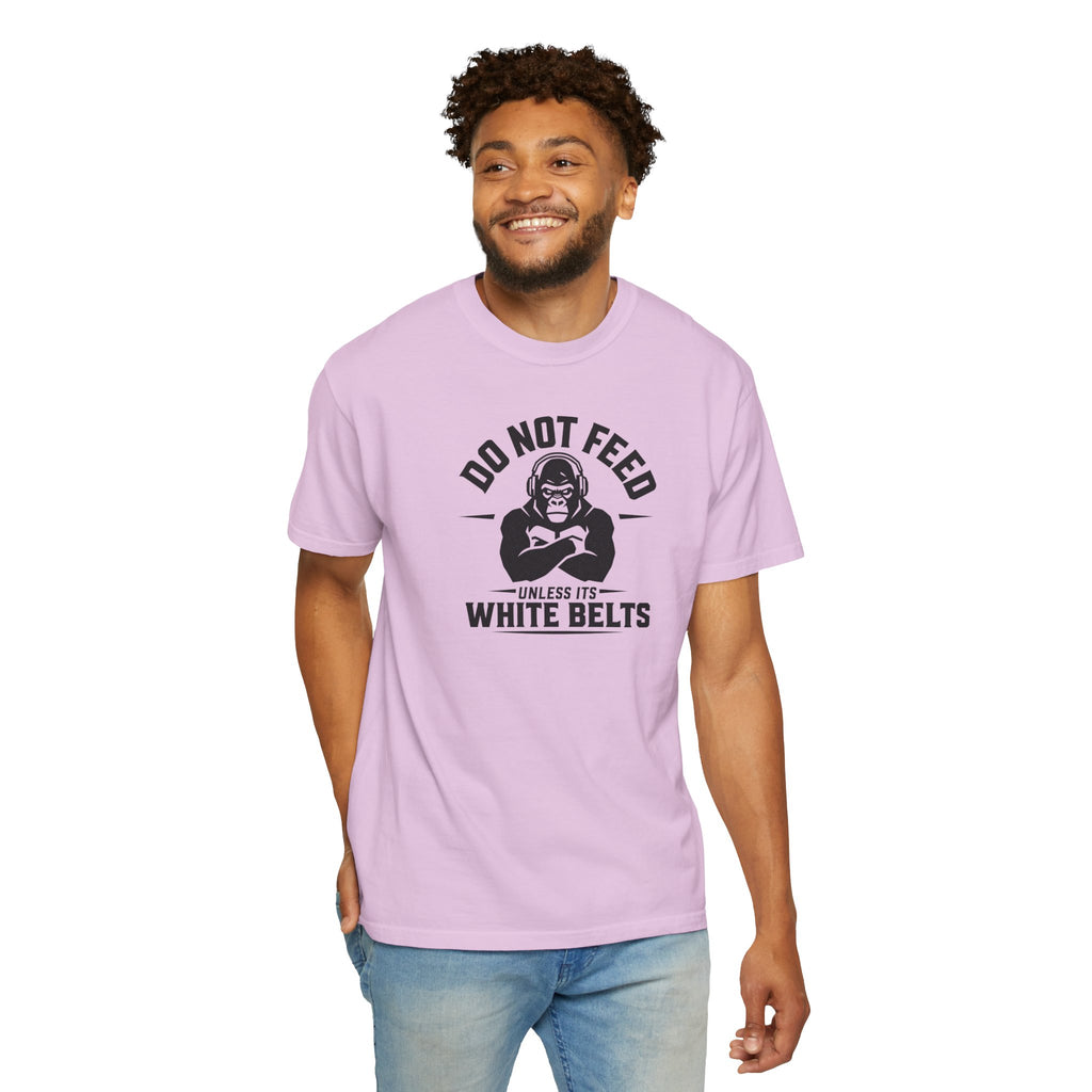 Do not feed unless its white belts - gorilla graphic tee