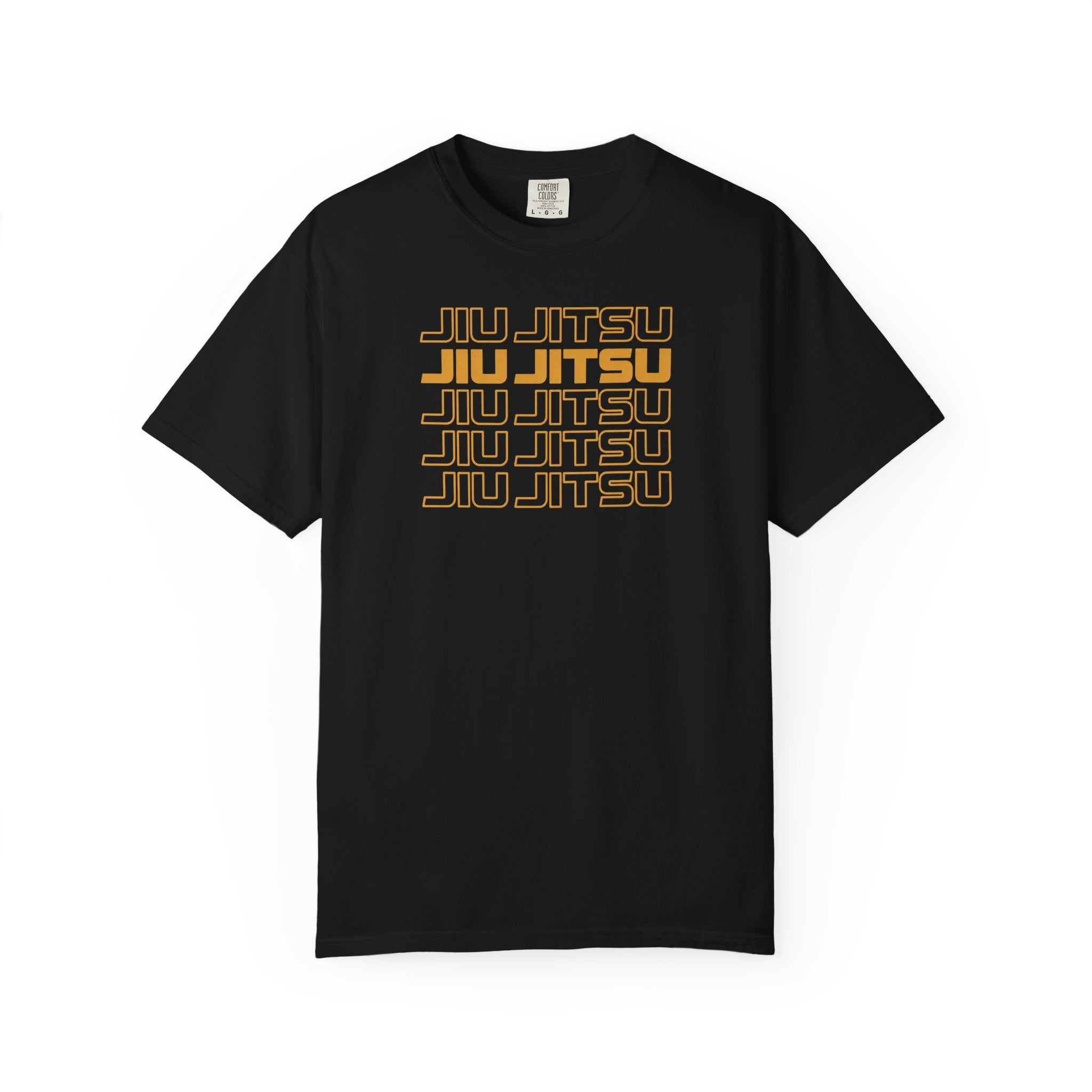 Retro orange Jiu Jitsu word stack T-Shirt