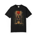 BJJ Throne Illustration T-Shirt | Female Competitor Sitting Under Rising Sun