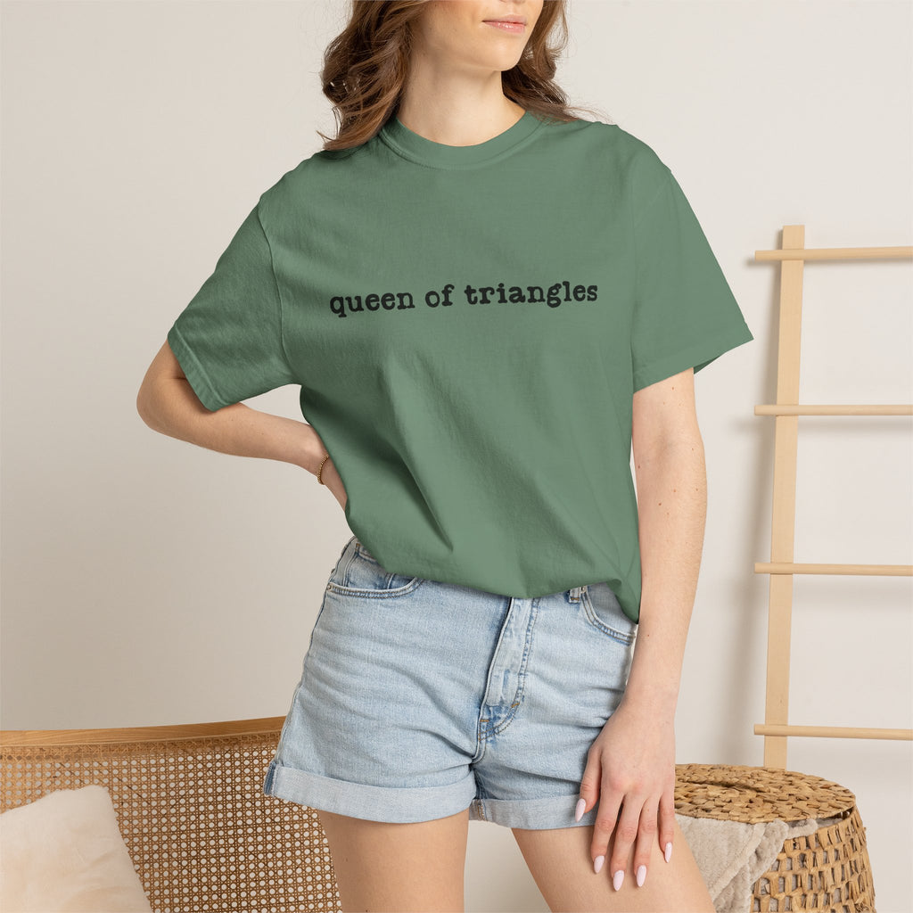 Queen of Triangles T-Shirt — Minimal Text Graphic Tee