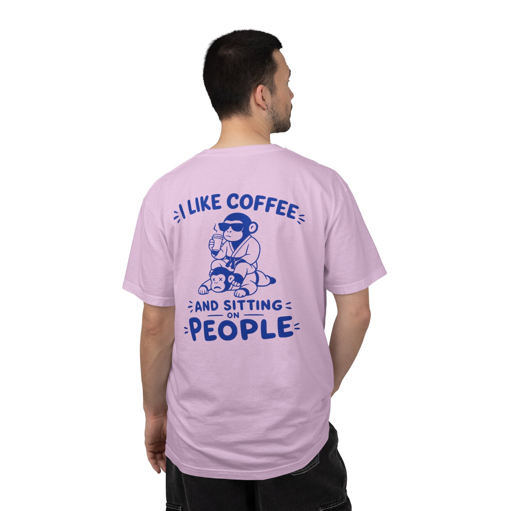 I Like Coffee and Sitting on People T-Shirt — Funny Monkey Graphic BJJ Tee